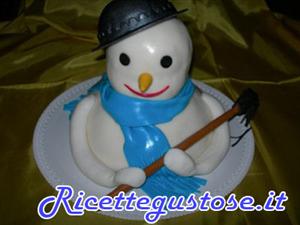 Torta decorata pupazzo di neve
